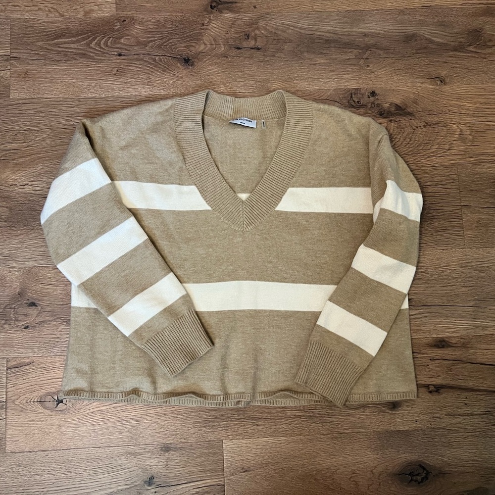 LNA Morjana Sweater in Camel Stripe